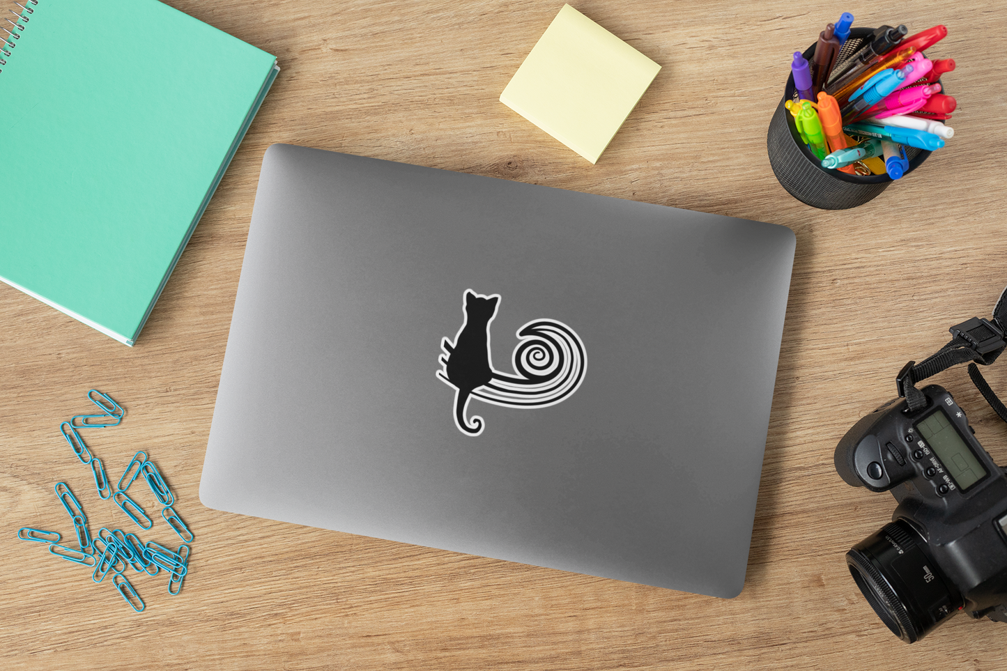 “Cosmic Wave”, IMAGINE™ Series, Hand-Drawn Art Print, Kiss-Cut Stickers, Stellar Kitty Cat Collection, 2, 3, 4, 6, inch