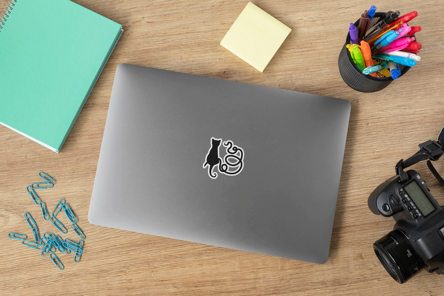 “Loop De Loop”, IMAGINE™ Series, Hand-Drawn Art Print, Kiss-Cut Stickers, Stellar Kitty Cat Collection, 2, 3, 4, 6, inch