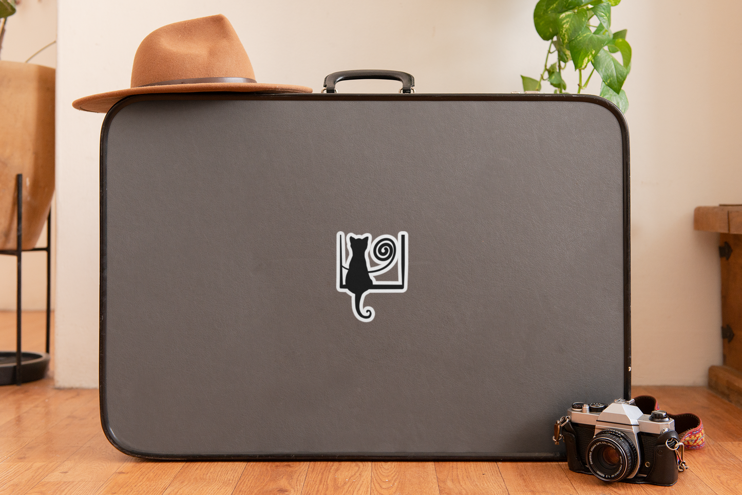 “Midnight Musings”, IMAGINE™ Series, Hand-Drawn Art Print, Kiss-Cut Stickers, Stellar Kitty Cat Collection, 2, 3, 4, 6, inch