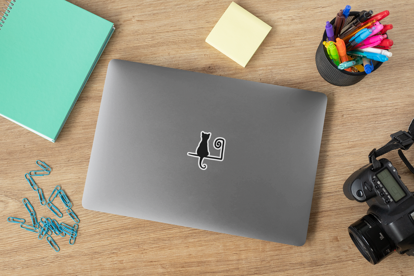 “Night Watch”, IMAGINE™ Series, Hand-Drawn Art Print, Kiss-Cut Stickers, Stellar Kitty Cat Collection, 2, 3, 4, 6, inch