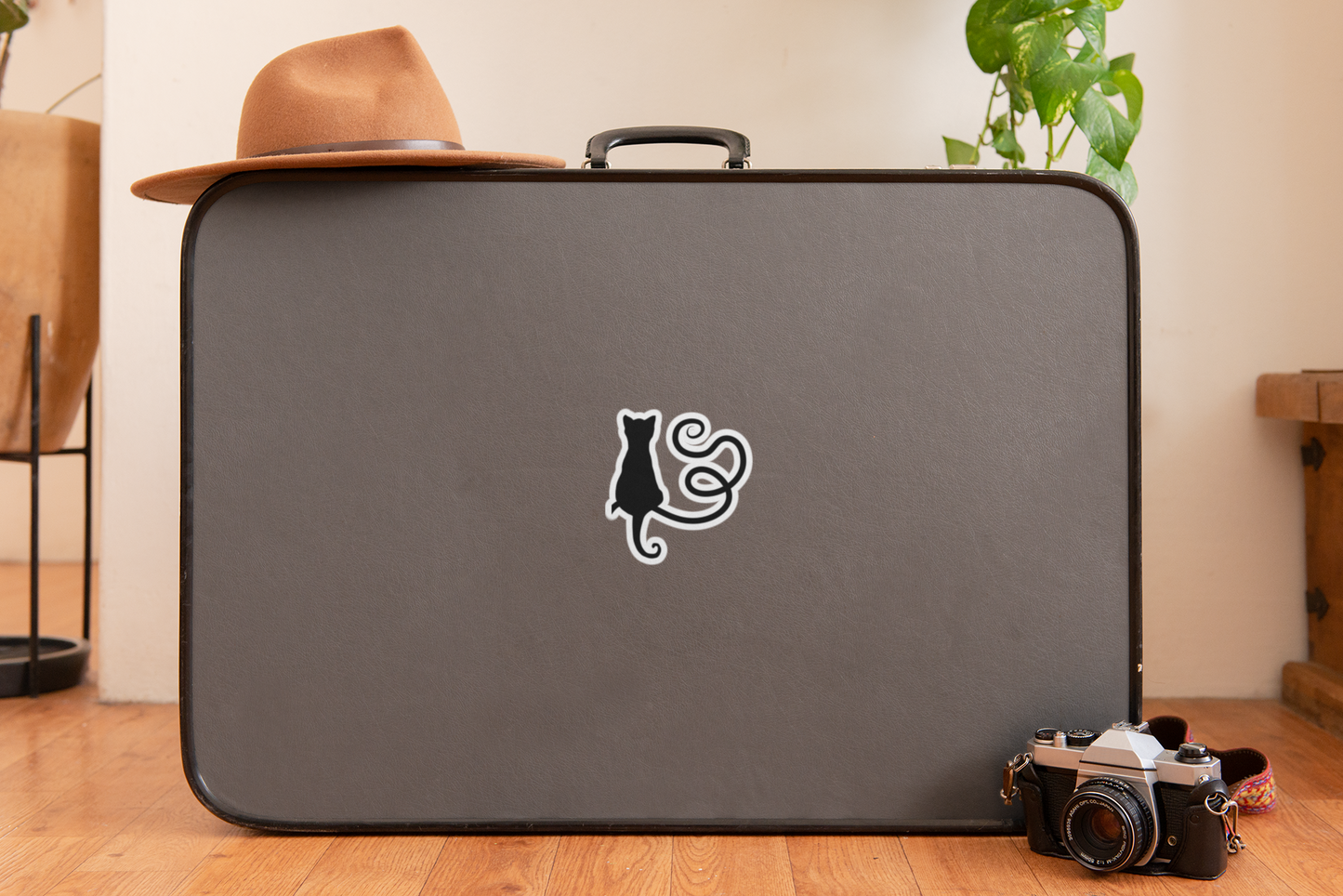 “Time Traveler”, IMAGINE™ Series, Hand-Drawn Art Print, Kiss-Cut Stickers, Stellar Kitty Cat Collection, 2, 3, 4, 6, inch